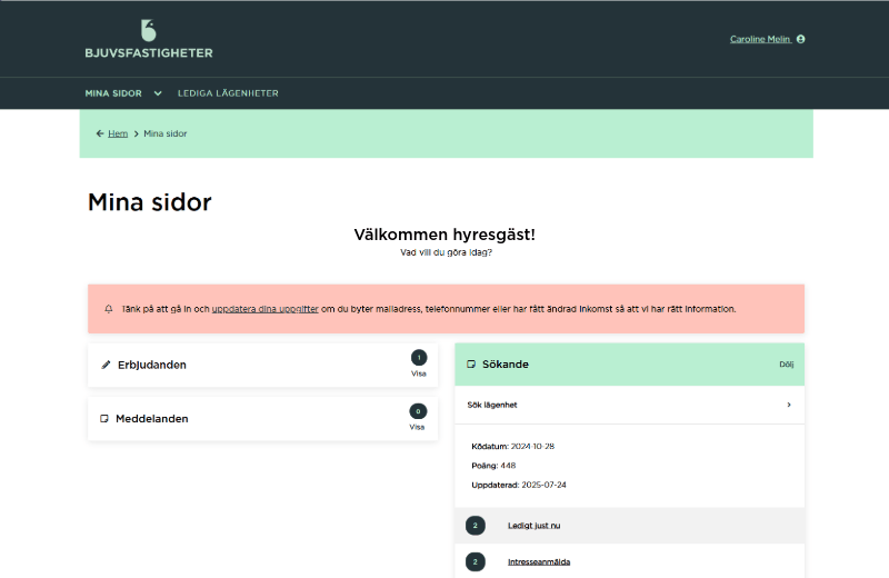 Bjuvsfastigheter Mina sidor logga in som hyresgäst eller sökande intrasseanmäl lägenhet